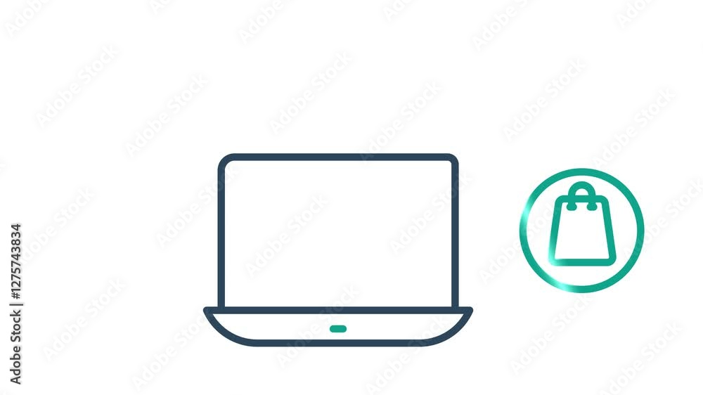 Poster online shopping animated icon. suitable for user interface, provide visual feedback and more. alpha 