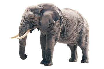 Fototapeta premium African Elephant Standing isolated on transparent background