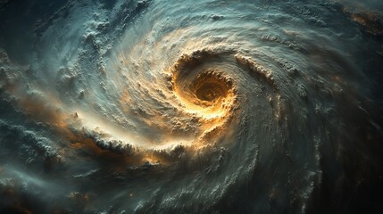 Fototapeta premium Majestic Cyclone Swirling in Space with Dramatic Cloud Patterns