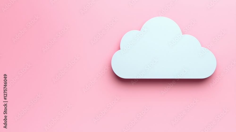 Poster customer experience interaction optimization concept. cloud icon on a pink background for digital de