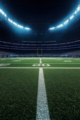 Brightly Lit Football Field Showcases