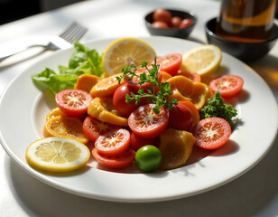 Fresh Tomato Salad with Mini Mozzarella, Basil, and Light Dressing