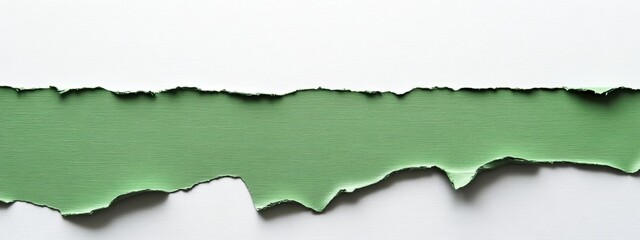 Torn Paper Texture with Green and White Color Contrast Design