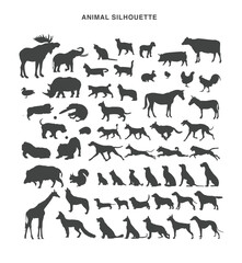 animal silhouette icons symbol vector design