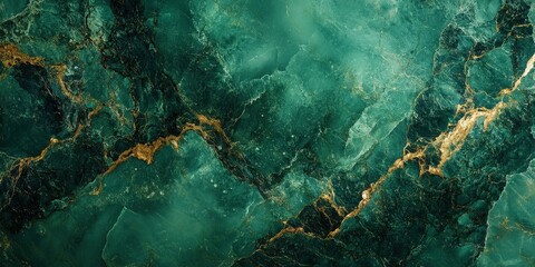 A captivating mosaic of dark and light emerald hues on textured green-gold marble, evoking an enchanting natural landscape