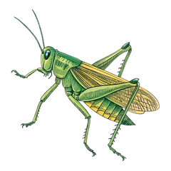 grasshopper on white background