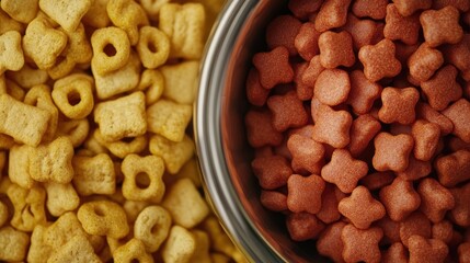 Breakfast Cereal and Pet Food: A Colorful Contrast