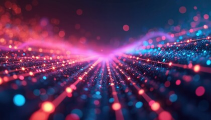 Abstract technology big data background. Digital data flow motion, transfer, storage of datasets. Blockchain tech, server infrastructure, high-speed internet connectivity, data encryption.