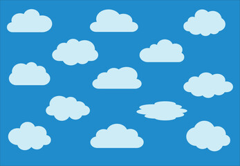 Cartoon Clouds Set