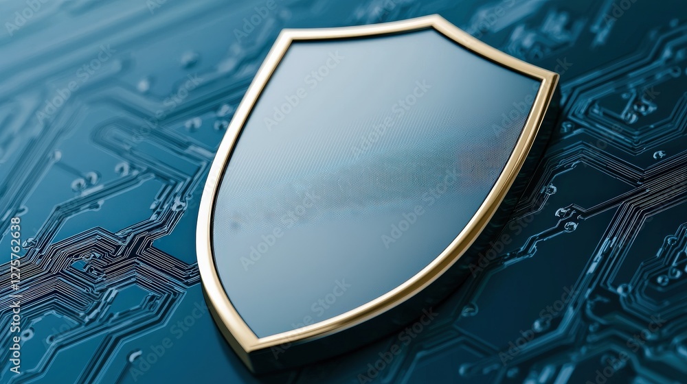 Aufkleber cyber security ransomware security policy concept. digital shield symbolizing security and protectio