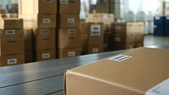 Close Up of Barcode Label on Product for Shipping