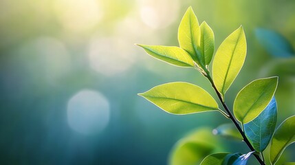 Fresh leaves in sunlight