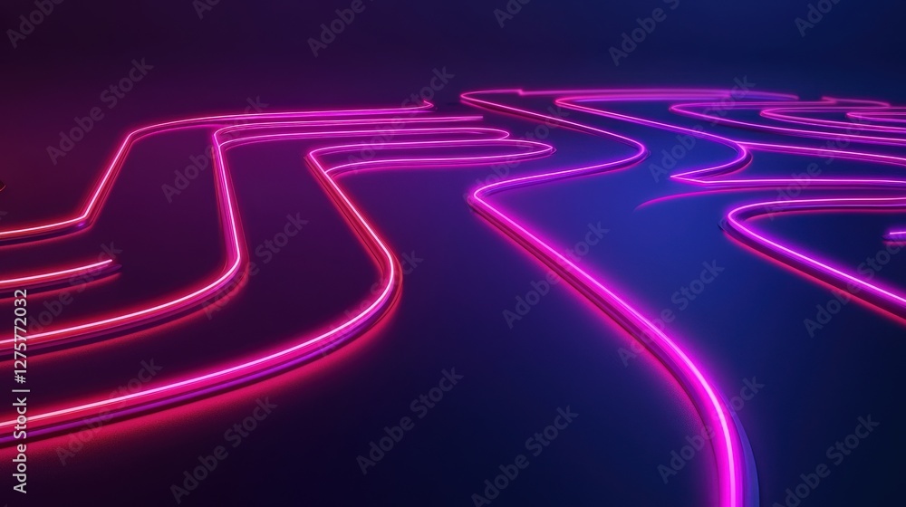 Poster efficiency increase improvement automation concept. neon lines create a vibrant, abstract pathway in