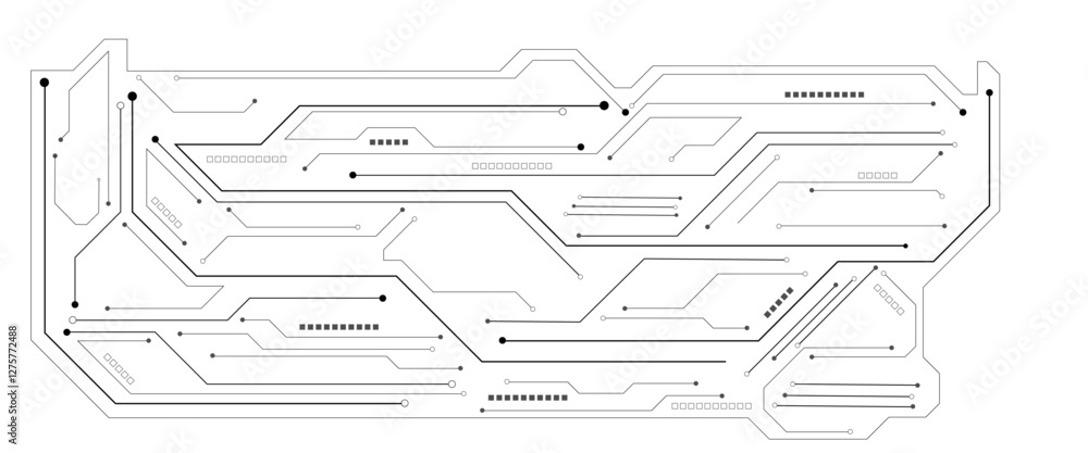 Poster vector technology black circuit diagram concept. abstract technology on white background. high-tech 