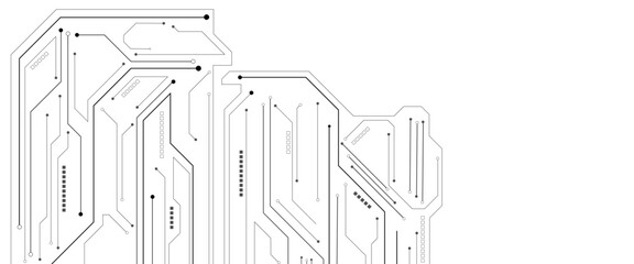 Abstract technology circuit diagram on white background. Technology black circuit diagram.
