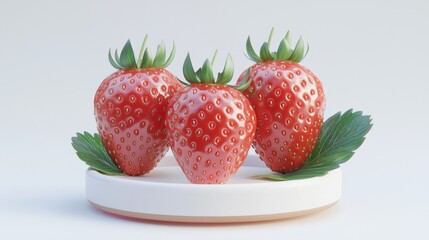 Strawberries Trio Plate