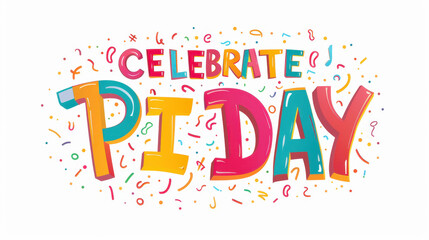 Celebrate Pi Day - Colorful Typography Design