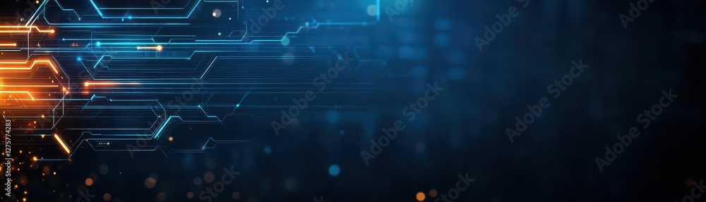 Aufkleber Dark background with glowing lines and a bright glowing star in a mystical atmosphere
