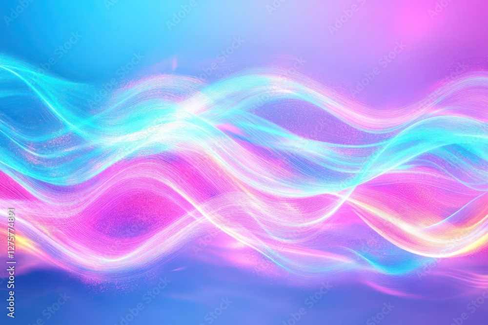 Fototapete Abstract wave background design with flowing curves and gradient colors for digital artwork or presentations