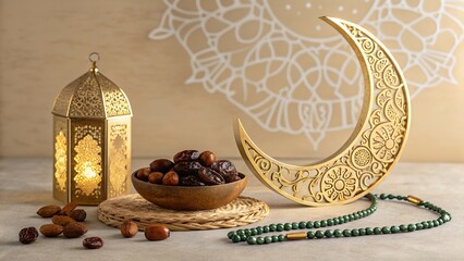 Ramadaan lentern and date fruits 