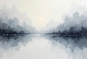 misty morning on the lake