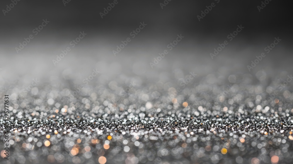 Poster a closeup of a gray monotone grain texture resembling glittering sand, with soft light reflecting of