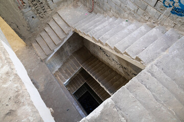 under construction concrete building stair case