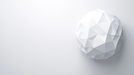 Abstract White Geometric Sphere Low Poly Design Background