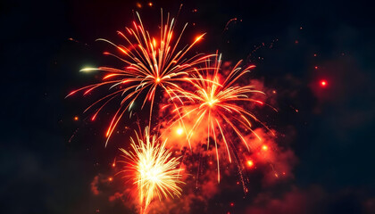 Spectacular Fireworks in the Night Sky
