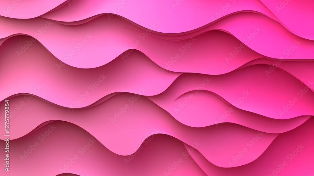Poster seamless blush to raspberry gradient, 3d low profile, delicate wave texture, abstract background