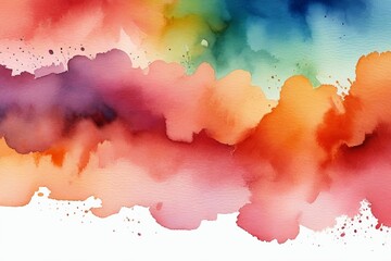 Obraz premium a close up of a colorful watercolor painting of clouds