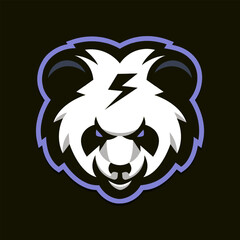 angry panda mascot logo