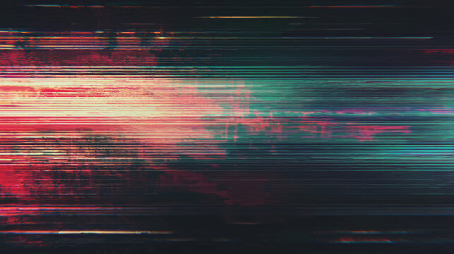 digital glitch effect resembling a broken TV signal