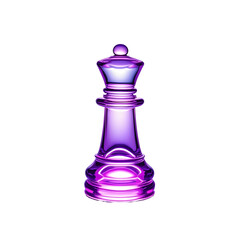 Glass neon glowing chess  piece