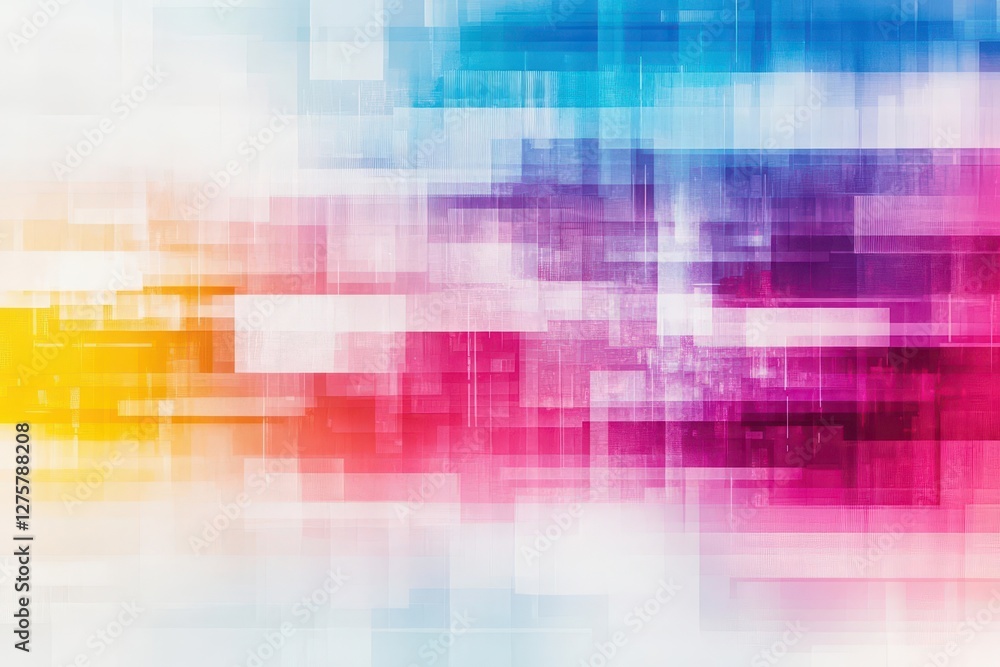 Aufkleber Colorful abstract background composed of squares in various sizes and shades for visual design projects