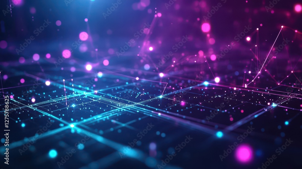 Aufkleber dark background with bright lights in blue and pink creating an artistic abstract composition