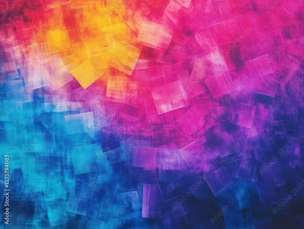 Poster abstract art background featuring vibrant multicolored paint strokes and textures on canvas