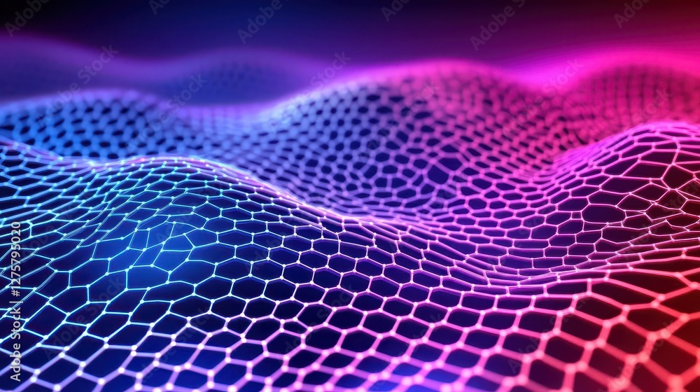 Poster abstract technology geometric polygonal mesh lines background
