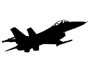 silhouette of a jet fighter