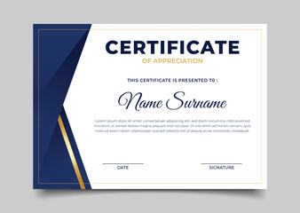 modern luxury blue business certificate template design collection
