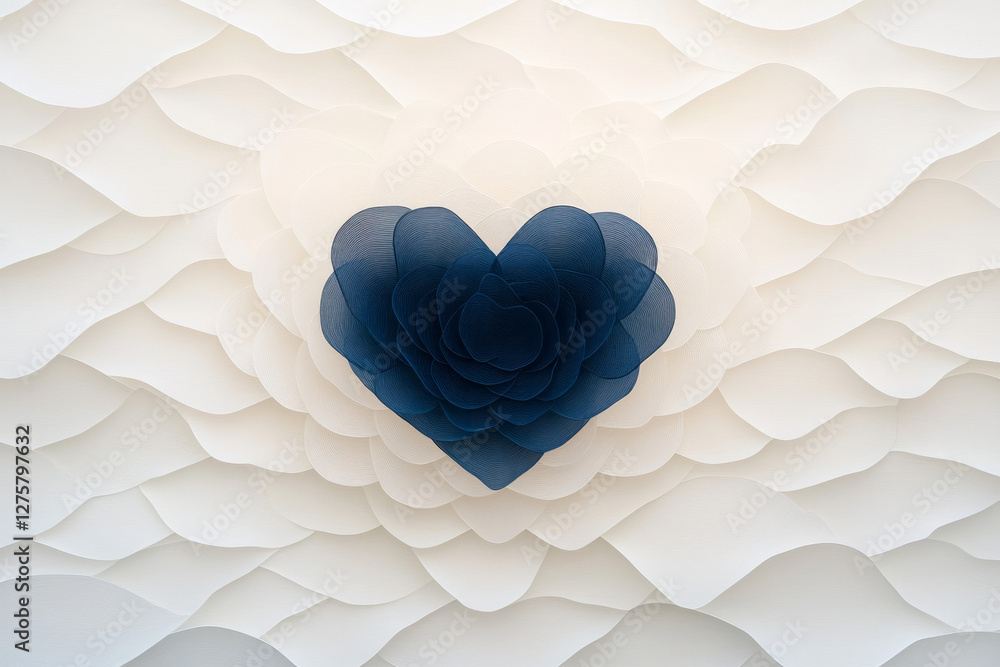 Aufkleber pulsing heart shape at the center of interwoven lines and abstract patterns symbolizing convergent