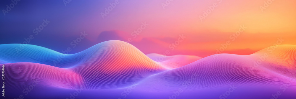 Aufkleber expansive cityscape made entirely of cubic buildings undulating in an impossible wave pattern