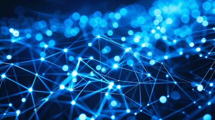 Obraz premium Abstract technology futuristic glowing blue and red light curved lines with high-speed effect on dark blue background. 