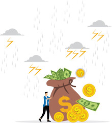 Naklejka premium Overcoming business obstacles or problems concept