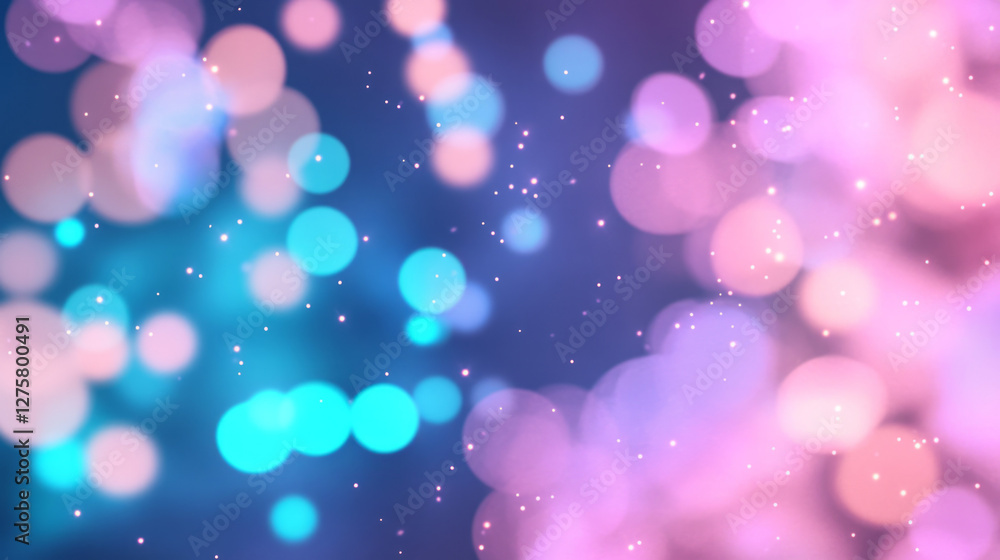 Poster interstellar clouds drifting in soft arcs against a backdrop of twinkling lights scattered across