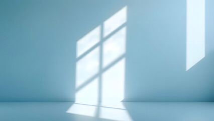 Bright empty room with windows and white walls