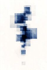 Obraz premium Stylized blueprint-like background overlaid with layered blue cubes, their edges forming sharp