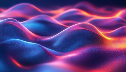 Obraz premium Minimalist abstract art with glowing neon lines, soft vibrant colors, futuristic design, photorealistic