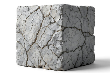 Cracked Cube Stone Texture on White Background