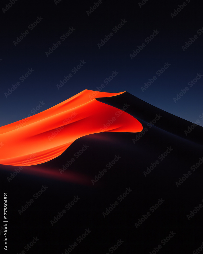 Aufkleber stacked gradient dunes transitioning from intense amber to bright sky blue, framed by a deep black